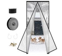 SWAWIS 90x210cm Cortina Térmica Magnética para Puertas in EVA, con Velcro | Patrón Cubo de Agua, Resistente al Frío y Aislante Térmico Impermeable y Cortavientos, para Balcón Cocina Dormitorio