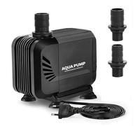 SWAWIS Bomba de Agua Sumergible Mini Bomba de Agua 1500L/H 15W Bomba Estanque con 2 Boquillas 13mm/16mm Ultra Silencioso para Acuario, Estanque Pecera, Fuente