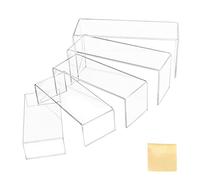 SWAWIS Expositor Metacrilato Transparente 5 Piezas 5 Tamaños Metraquilato Transparente Expositor Acrílico para cupcakes, Figuritas, Perfume, Cosméticos, Coleccionables Display