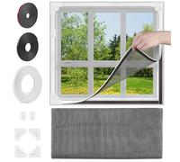 SWAWIS Gris 120x130cm Mosquitera para Ventana Magnéticas de Fibra de Vidrio, Malla Mosquitera para Ventanas para Prevenir Mosquitos Insectos Moscas, Recortable DIY