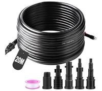 SWAWIS Mangueras para Limpiadoras a Presión 20M 180 Bar Manguera de Drenaje con 5 Adaptadores para Limpiador de Alta Presión Kärcher/Lavor/Interpump/Bosch