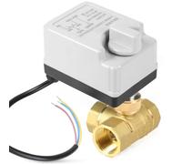SWAWIS Válvula de Bola Motorizada DN20 3/4 Pulgadas 3 Vías AC220V | Válvula de Zona con Función Manual