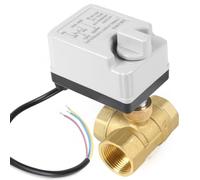 SWAWIS Válvula de Bola Motorizada DN25 1 Pulgadas 3 Vías AC220V | Válvula de Zona con Función Manual