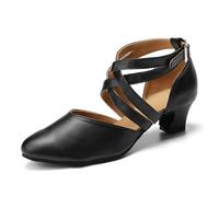 SWDZM Bailes de salón y Latinos Zapatos de Baile de práctica Salsa Tango Zapatos de Fiesta,Negro,EU 38