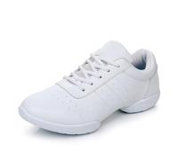 SWDZM Zapatillas de Baile Cheerleading para Mujer Hombre Deportivas Zapatos Baile Entrenamiento,Blanco,Suela de Goma,38 EU