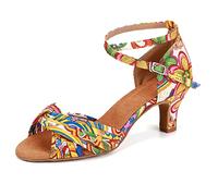 SWDZM Zapatos de Baile de salón para Mujer Zapatos de Baile de Salsa Bachata Tango,L255,Amarillo,Talón-6CM,EU 37