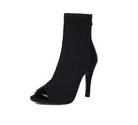SWDZM Zapatos de Baile Latino para Mujer Botas de Baile Moderno Salsa Tango Jazz,07,Negro,Talón-7CM,EU 38