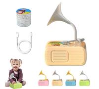 Sweako Kids Gramophone, Educational Music Interactive Phonograph, Kids Gramophone Toy, for Gift Boys Girls Educational Interactive Gift (Beige)