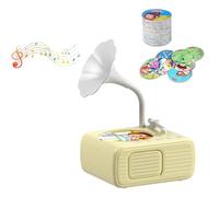 Sweako Kids Gramophone, Kids Phonograph with 99 Cards, Card Phonograph For Kidss, Player Audio Books For Kid 3-12 Musical Toy Boy Girl (Beige)