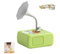 Sweako Kids Gramophone, Toddler Phonograph with 99 Cards and 8 Recording Cards, for Kid 3-12 Musical Sensory Toy for Boy Girl, Musical Sensory Toy Listen with Story & Music (Green)
