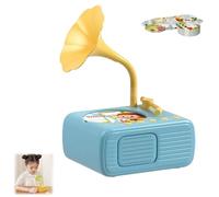 Sweako Kids Gramophone, Toddler Phonograph with 99 Cards and 8 Recording Cards, for Kid 3-12 Musical Sensory Toy for Boy Girl, Musical Sensory Toy Listen with Story & Music (Blue)