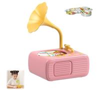 Sweako Kids Gramophone, Toddler Phonograph with 99 Cards and 8 Recording Cards, for Kid 3-12 Musical Sensory Toy for Boy Girl, Musical Sensory Toy Listen with Story & Music (Pink)