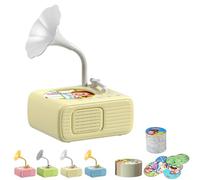 Sweako Kids Gramophone, Treatregard Kids Phonograph,Toddler Phonograph with 99 Cards, for Gift Boys Girls Educational Interactive Gift (Beige)