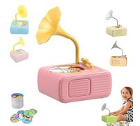 Sweako Kids Gramophone, Treatregard Kids Phonograph with 96 Cards, Toddler Music Player Storytelling Toy, Kids Story Music Teller Play, Learn, and Explore (Pink)