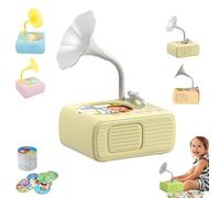 Sweako Kids Gramophone, Treatregard Kids Phonograph with 96 Cards, Toddler Music Player Storytelling Toy, Kids Story Music Teller Play, Learn, and Explore (Beige)