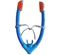 Sweam - Tuba doble de natación con 2 tapas fluorescentes antirretorno - Punta y correas de silicona (azul)
