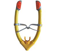 Sweam - Tubo doble de natación con 2 topes neón antirretorno - Punta y correas de silicona (amarillo)