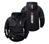 Sweat À Capuche Homme Streetwear Pour N.A.SC.A.R Veste Sport Confortable Pull Shirt Demi Zip Imprimé Uni Vêtements D'extérieur-HeiSe||l