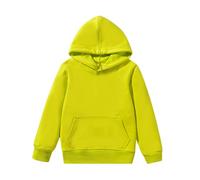 Sweat à capuche pour enfants en coton doux, manches longues, motif patchwork, pull-over unisexe pour garçons et filles de 3 à 6 ans, idéal pour l'école et les activités en plein air (Green, 5-6 Years)