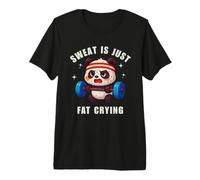 Sweat Is Just Fat Crying Panda Gym Workout Camiseta Premium