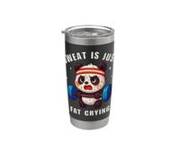 Sweat Is Just Fat Crying Panda Gym Workout Vaso térmico de acero inoxidable de doble pared