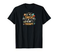 Sweat Is My Therapy Gym Workout Fitness Design Camiseta