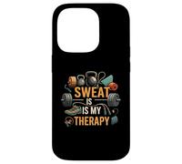 Sweat Is My Therapy Gym Workout Fitness Design Carcasa para iPhone 14 Pro
