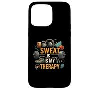Sweat Is My Therapy Gym Workout Fitness Design Carcasa para iPhone 15 Pro Max
