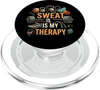 Sweat Is My Therapy Gym Workout Fitness Design PopSockets PopGrip para MagSafe