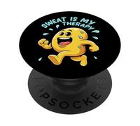 Sweat Is My Therapy Running Workout Funny PopSockets PopGrip Adhesivo