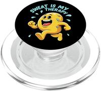 Sweat Is My Therapy Running Workout Funny PopSockets PopGrip para MagSafe