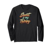 Sweat is my Therapy Workout Fitness Gym Manga Larga