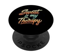 Sweat is my Therapy Workout Fitness Gym PopSockets PopGrip Adhesivo