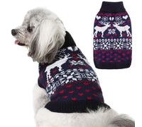 Sweater de cuello de cuello de cuello de chicas y nios de perro pequeo de perro - ropa de invierno para perros traje navideo - dachshund yorkie ch