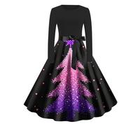 Sweater Dresses for Christmas Square Neck Long Sleeve Button Dress Flowing A Line Dress Slim Wedding Guest Dresses