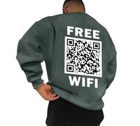 Sweater Hombre,Sudadera con Cuello Redondo y Manga Larga Unisex con código QR para Hombre Divertida Camiseta con Mensaje Oculto y código QR escaneable