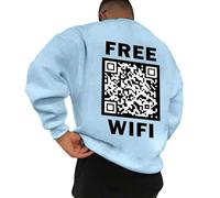 Sweater Hombre,Sudadera con Cuello Redondo y Manga Larga Unisex con código QR para Hombre Divertida Camiseta con Mensaje Oculto y código QR escaneable