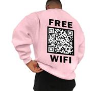 Sweater Hombre,Sudadera con Cuello Redondo y Manga Larga Unisex con código QR para Hombre Divertida Camiseta con Mensaje Oculto y código QR escaneable