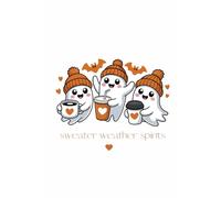 Sweater Weather Spirits Notebook: A Cute Cozy Ghost Journal for Autumn Notes, Warm Thoughts & Spooky Vibes