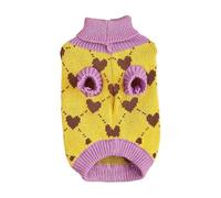 Sweaters for Small Dogs, Knit Dog Sweater with Turtleneck Pullover, Winter Dog Coat with Heart Design, Cozy Sweater for Small Dogs and Cats, Warm Dog Clothes for Cold Weather