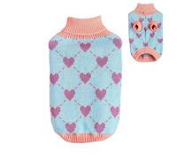 Sweaters for Small Dogs - Warm Turtleneck Pullover Pet Sweater, Knit Heart Design Puppy Sweater, Cozy Dog Clothes Winter Coat for Cats and Dogs, Cute Sweater for Dogs