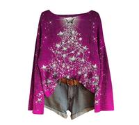 Sweaters for Women 2025 Trendy Christmas Print Long Sleeve Fall Crew Neck Knitted Pullover Loose Fit Tunic Tops