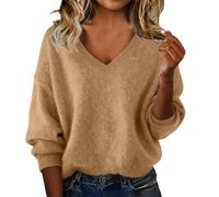 Sweaters for Women Plus Size V Neck 2025 Fall Winter Long Sleeve Tops Lightweight Knit Pullover Wool Cashmere Sweater