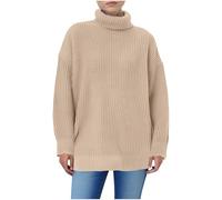 Sweaters Women Long Sleeve Turtleneck Solid Color Basic Style Casual Plus Size Tops Winter Cute Warm Comfy Outfits