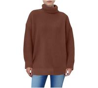 Sweaters Women Long Sleeve Turtleneck Solid Color Basic Style Casual Plus Size Tops Winter Cute Warm Comfy Outfits