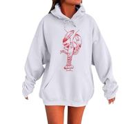 Sweatshirt Mujer Con Capucha Cordón Suéter De Manga Larga Vestido, Color blanco., XXL