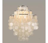 SweAtz Aplique de Pared costero de Bohemia Lámpara de Pared de Concha de mar cromada de 3 Niveles Cableado de Metal Plateado Lámpara de Pared de Playa Lámpara de Pared de Concha Marina Blanca Natur