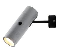 SweAtz Lámpara de pared LED gris industrial Focos de techo de hormigón Accesorios Rotación de 360 ° Ajuste de luz de punto Aplique de pared de dormitorio de cemento Luz descendente direccional para