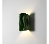 SweAtz Luces de montaje en pared nórdicas arriba y abajo Aplique de pared blanco leche interior Cilindro de resina de 26 cm Lámparas de pared modernas para dormitorio verde Lámpara de pared para pa