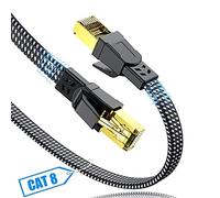 SWECENT Cable Ethernet Cat 8 4Metros, Cable Trenzado-hilo plano Cable LAN 40Gbps 2000MHz con Conector RJ45, Compatible con Steam Deck PS5 PS4 Xbox X/S PC TV Box Router Servidor NAS Cat 7 Cat 6a